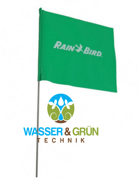 Rain Bird Markierungsfahne, Regner Makierungsfahne, Sprüher Markierungsfahne, grün, weiße Schrift Rain-Bird